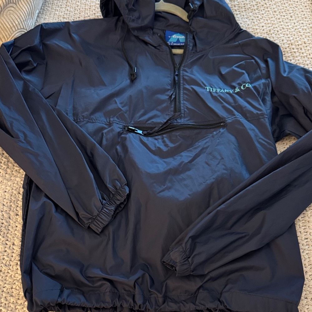 Arcadia Navy Hooded Windbreaker with Tiffany & Co logo
